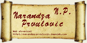 Narandža Prvulović vizit kartica